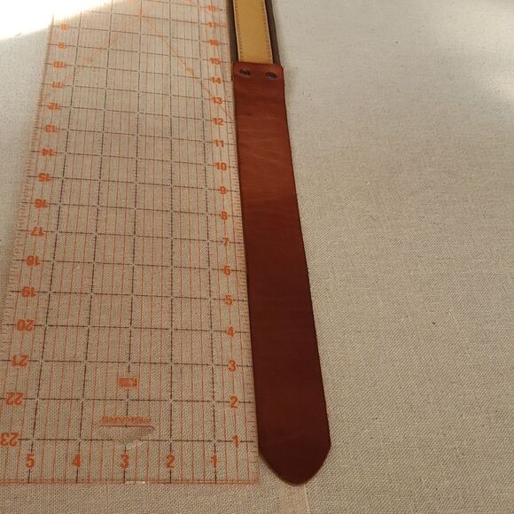 Leather and Canvas Belt Adjustable Waist Unisex 40" Length - Picture 4 of 7